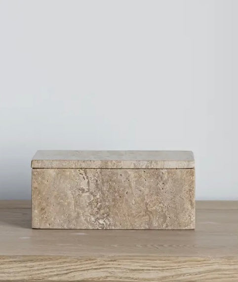 TRAVERTINE LIDDED BOX