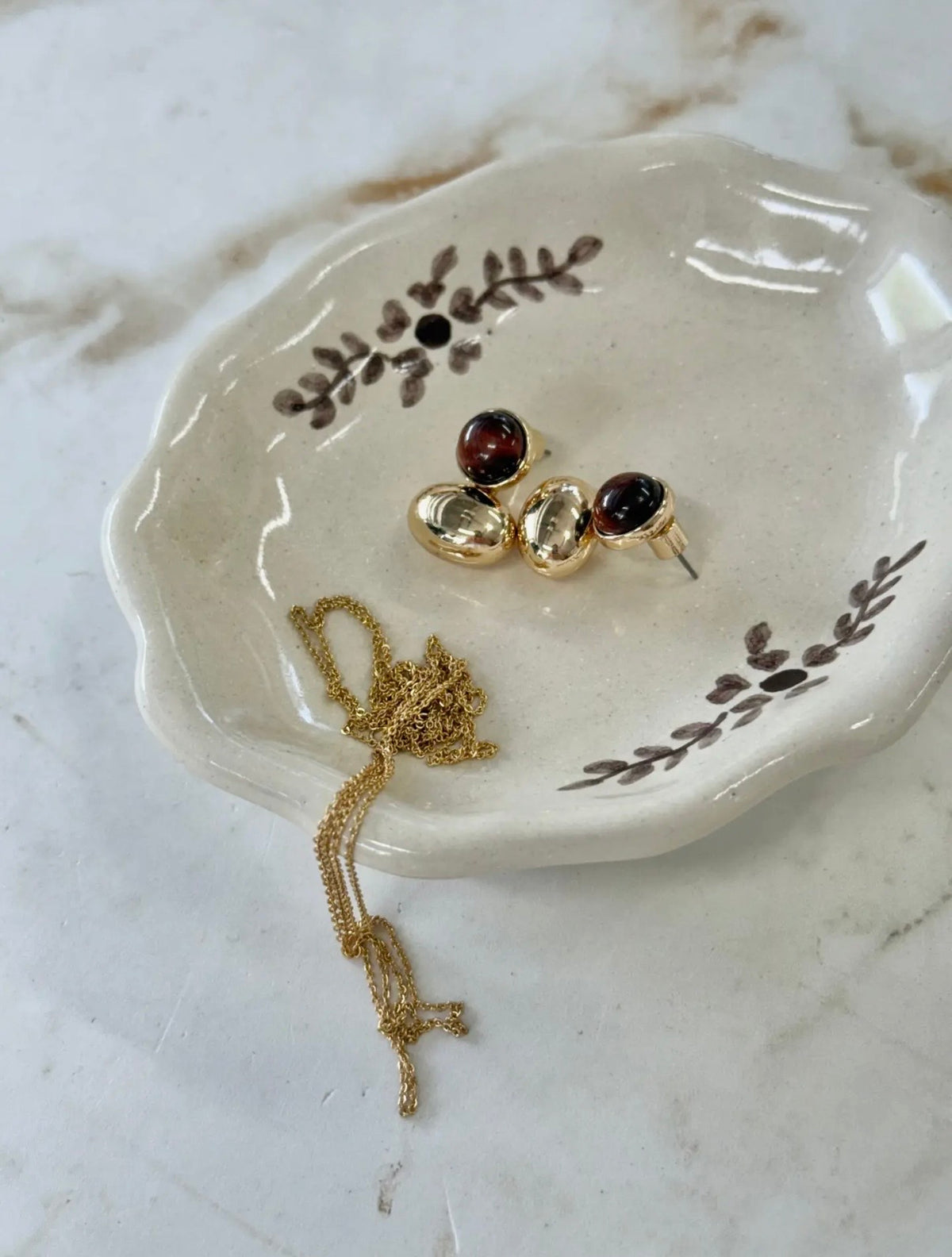 HAND PAINTED FLORA TRINKET DISH