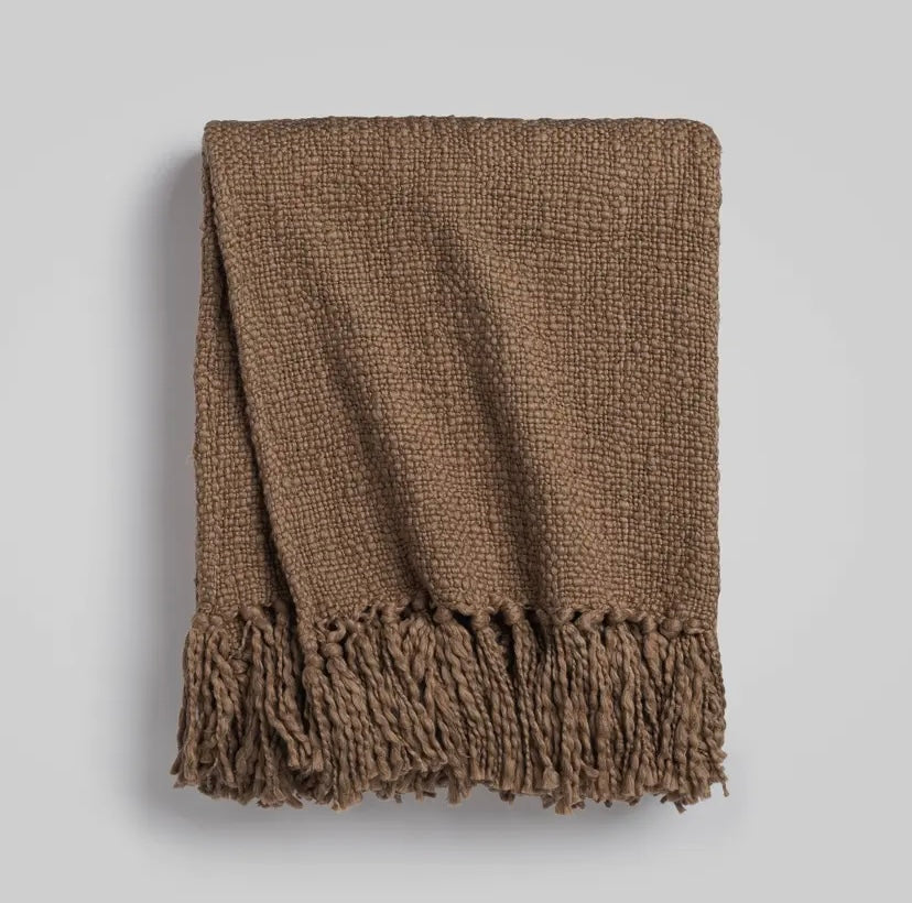 COTTON WEAVE THROW Toffee
