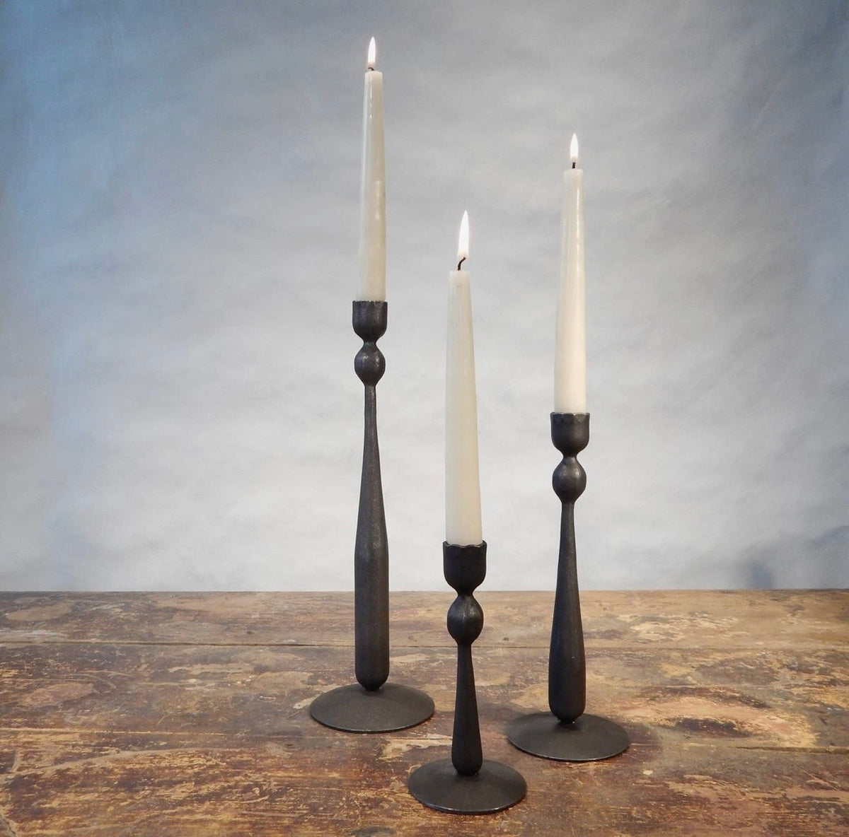 HAND FORGED BALL TAPER CANDLE HOLDER
