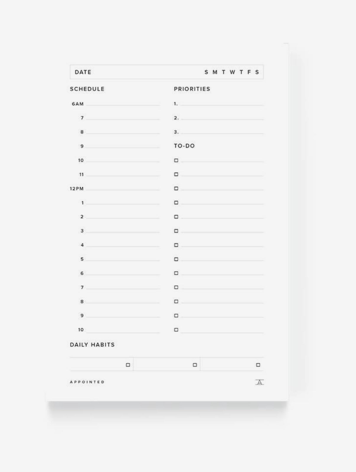 DAILY TASK PAD Appointed