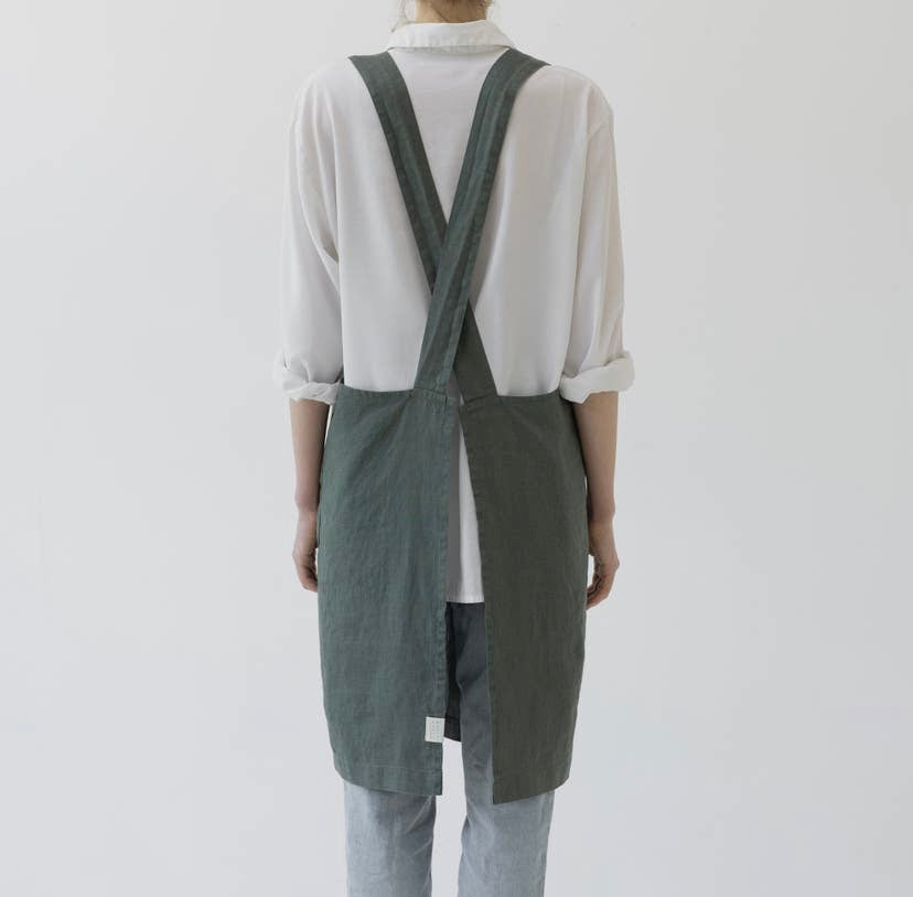 LINEN APRON Pine
