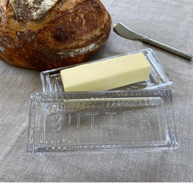 GLASS BUTTER DISH