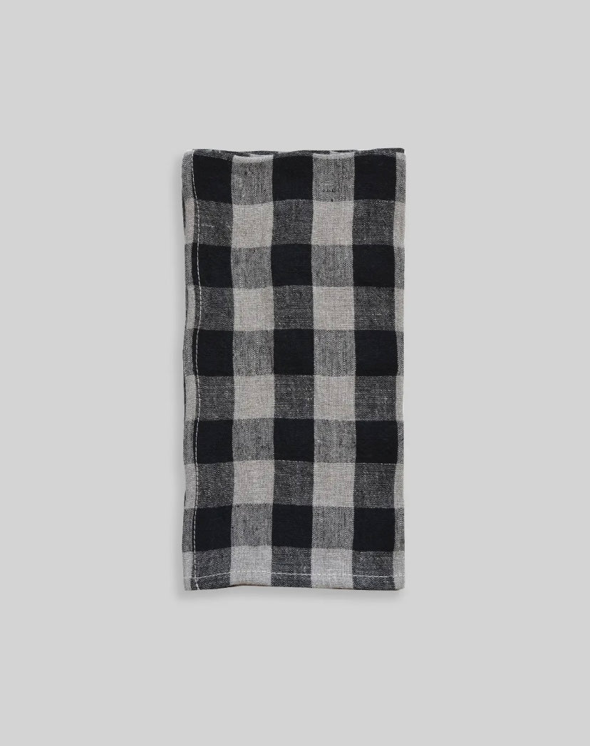 CHECKERED LINEN NAPKIN S/4