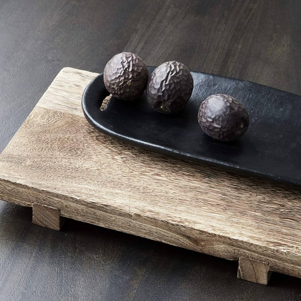 DANA RUSTIC BLACK TERRACOTTA TRAY