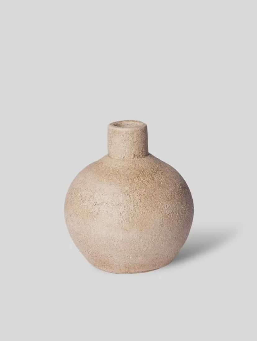Apple Vase - Spherical Handmade Ceramic Vessel (Mexico)