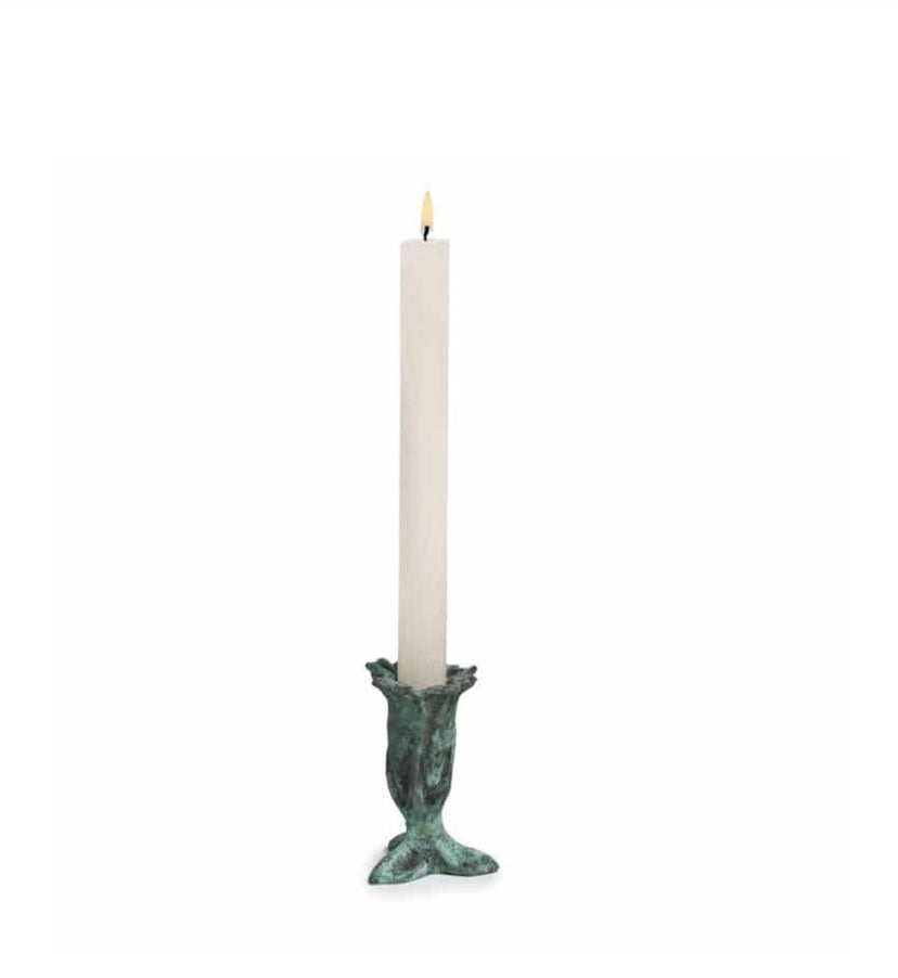 Bronze Campanula Candlestick - Floral Taper Holder (Mexico)
