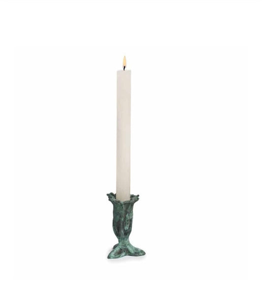 Bronze Campanula Candlestick - Floral Taper Holder (Mexico)