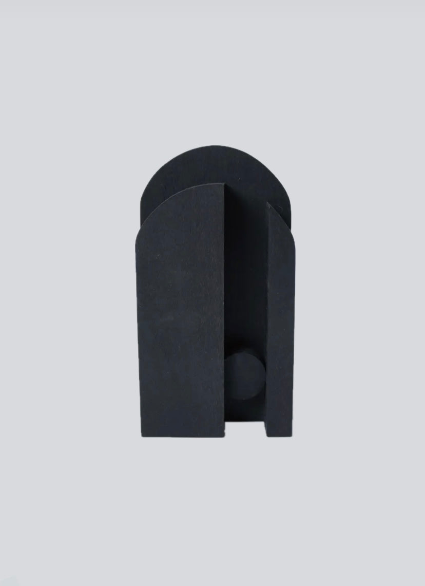 Black broom hanger on white background
