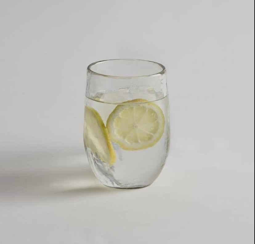 Pebbled handcrafted glassware, handmade in India.
