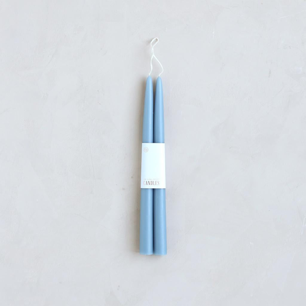 Heron blue hand dipped tapers
