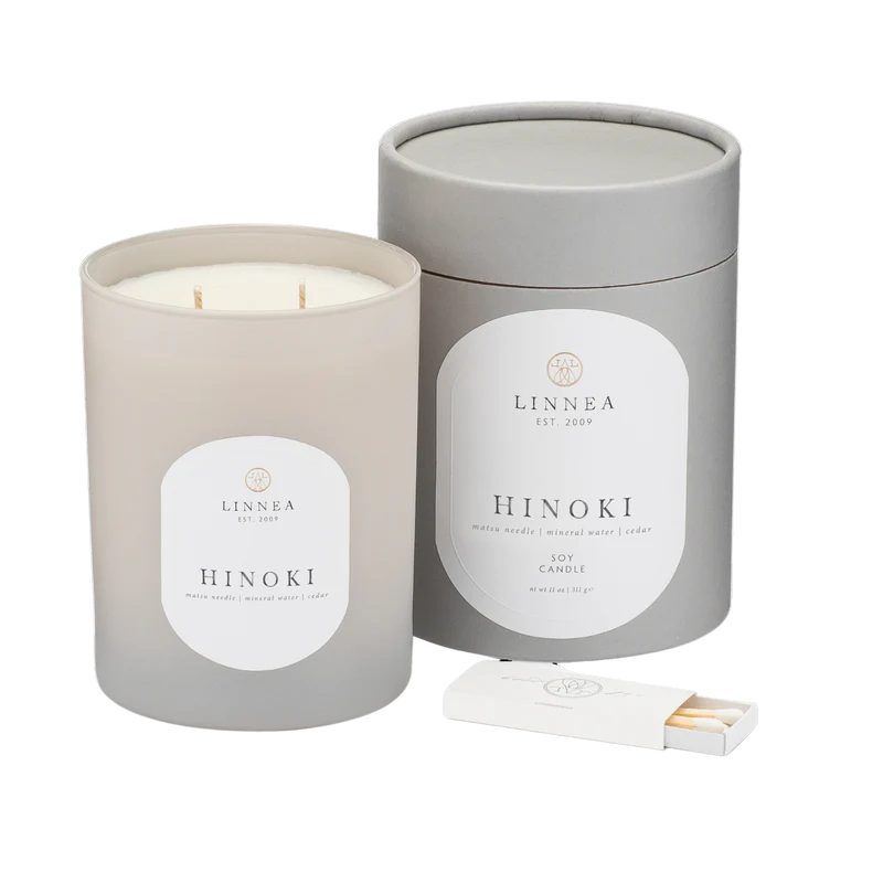Hinoki Candle - Cedar & Mineral Notes by LINNEA
