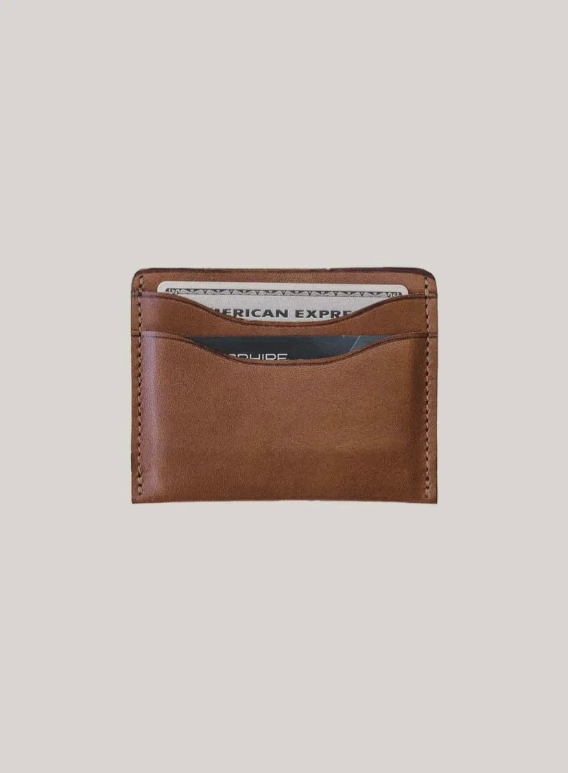 Brown Leather Card Holder - Full-Grain Slim Wallet (Made in Mexico)