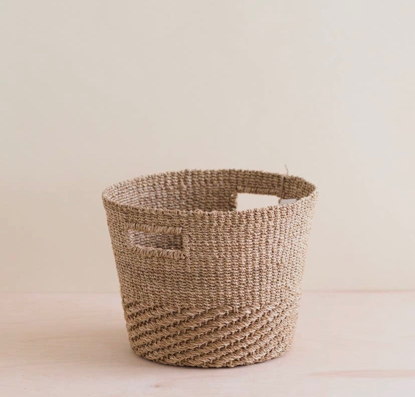 NATURAL TAN TAPERED BASKET