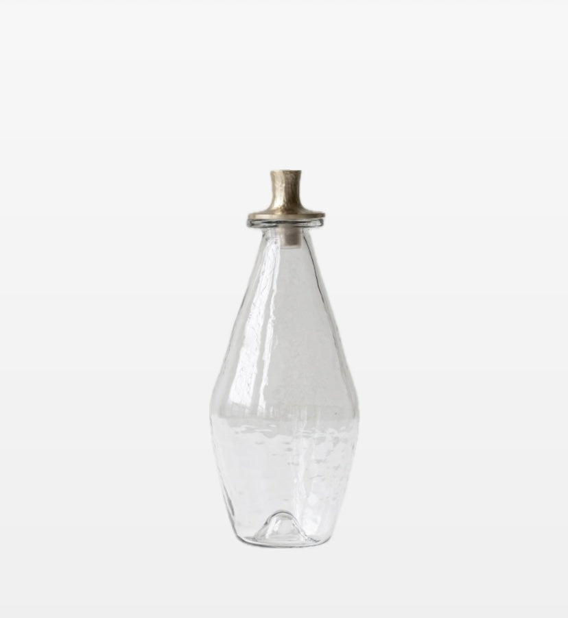 Decanter made of pebbled glass. (Tall)