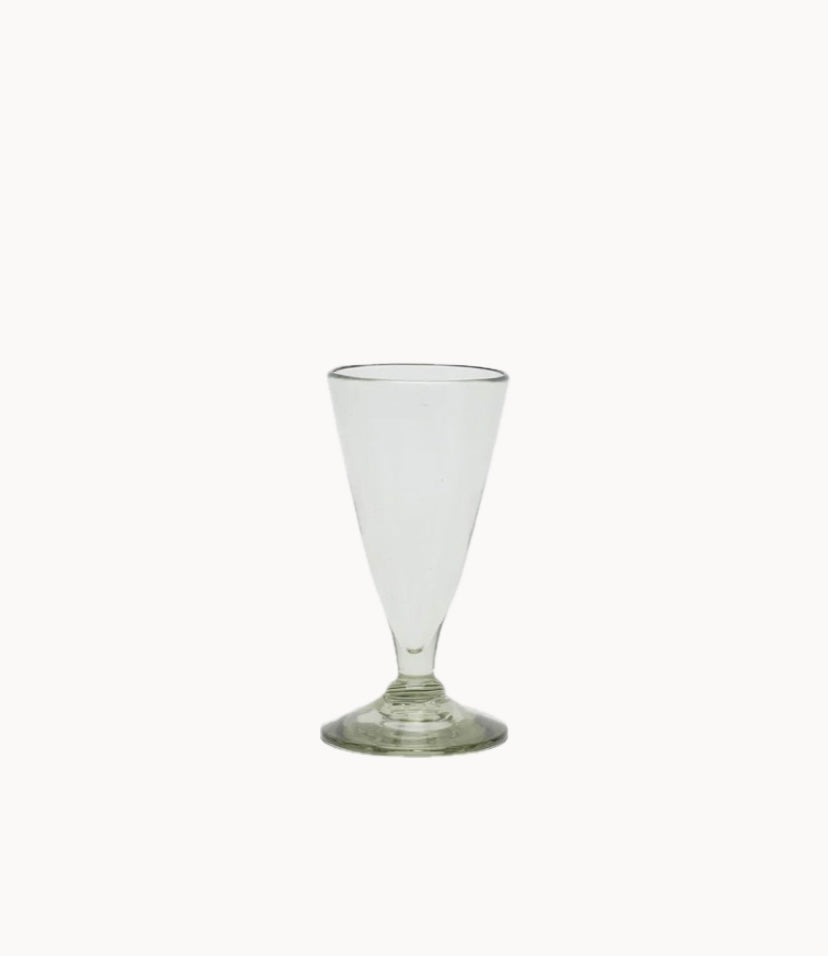 Close-up of 4 oz vintage-style bubbly glass showing subtle variations.