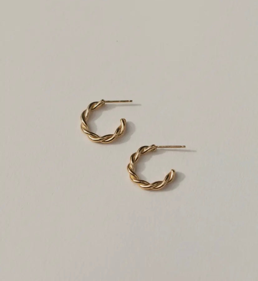 Zinga Hoops - 14k Recycled Gold Twisted Earrings (YEWO)
