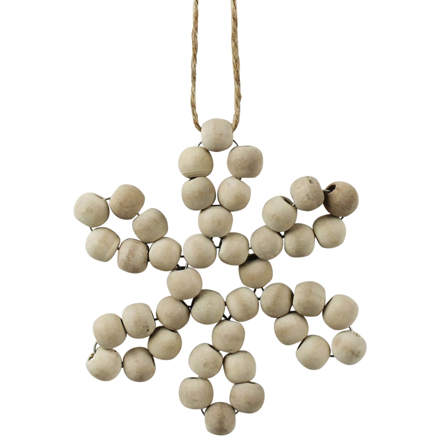 WOOD BEAD SNOWFLAKE