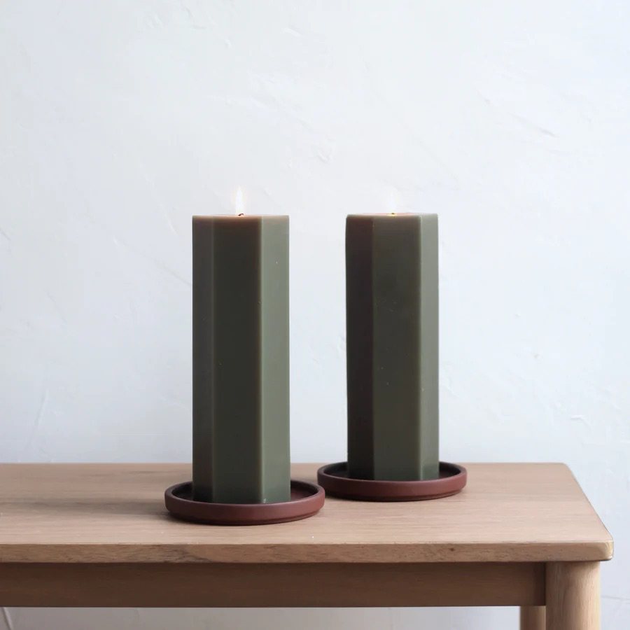 HEXAGON PILLAR CANDLE The Floral Society