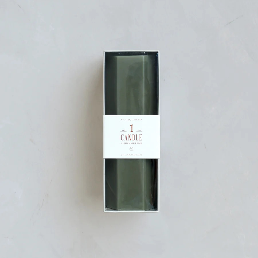 HEXAGON PILLAR CANDLE The Floral Society