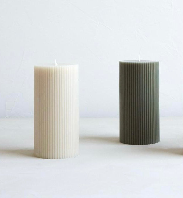 RIBBED PILLAR CANDLE