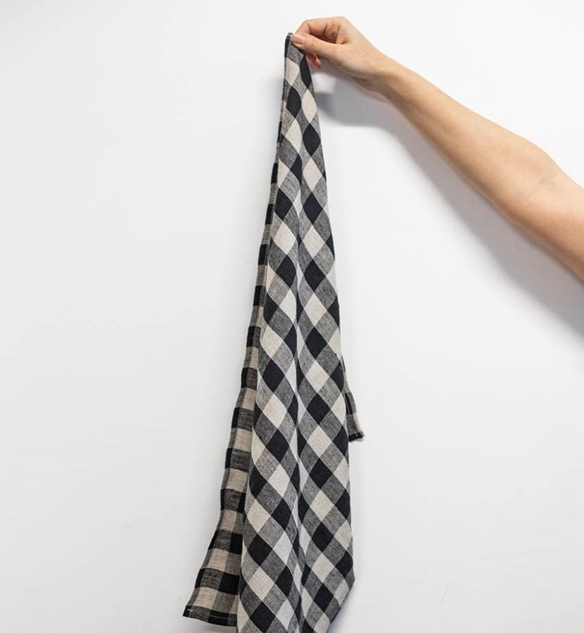 BLACK CHECK TEA TOWEL
