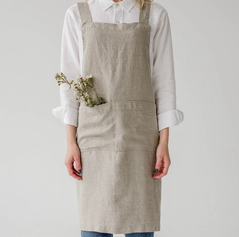 NATURAL LINEN APRON
