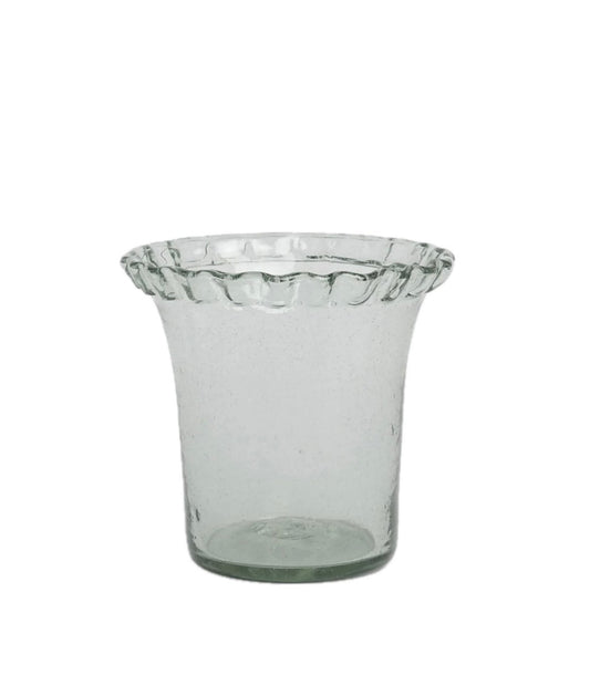 PIE CRUST GLASS PLANTER VASE