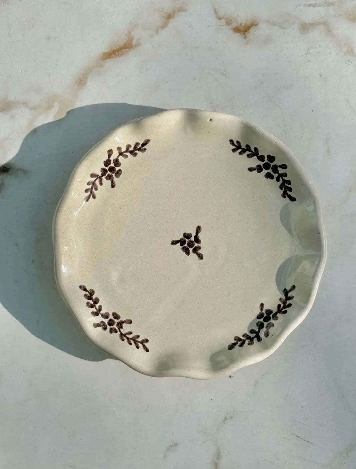 FLORA HAND PAINTED DESSERT PLATE
