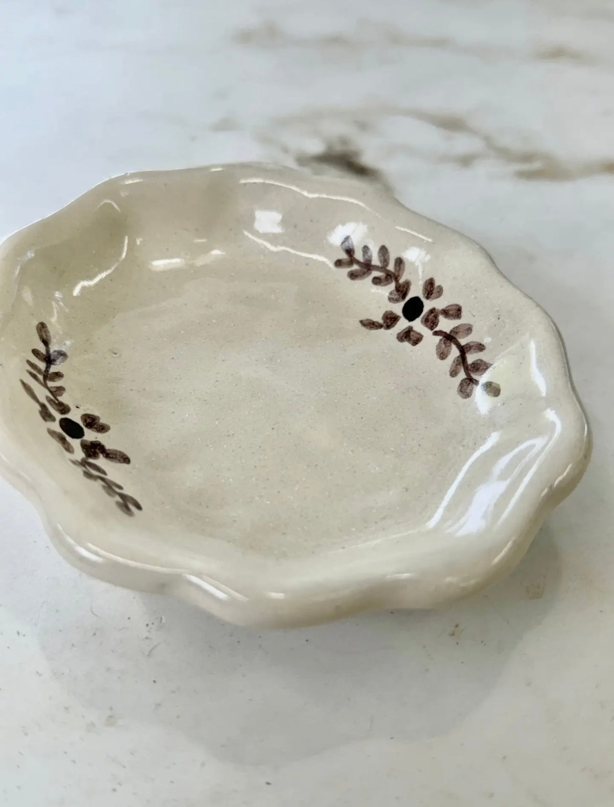 HAND PAINTED FLORA TRINKET DISH