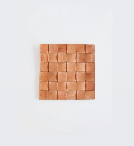 HANDWOVEN LEATHER TRIVET