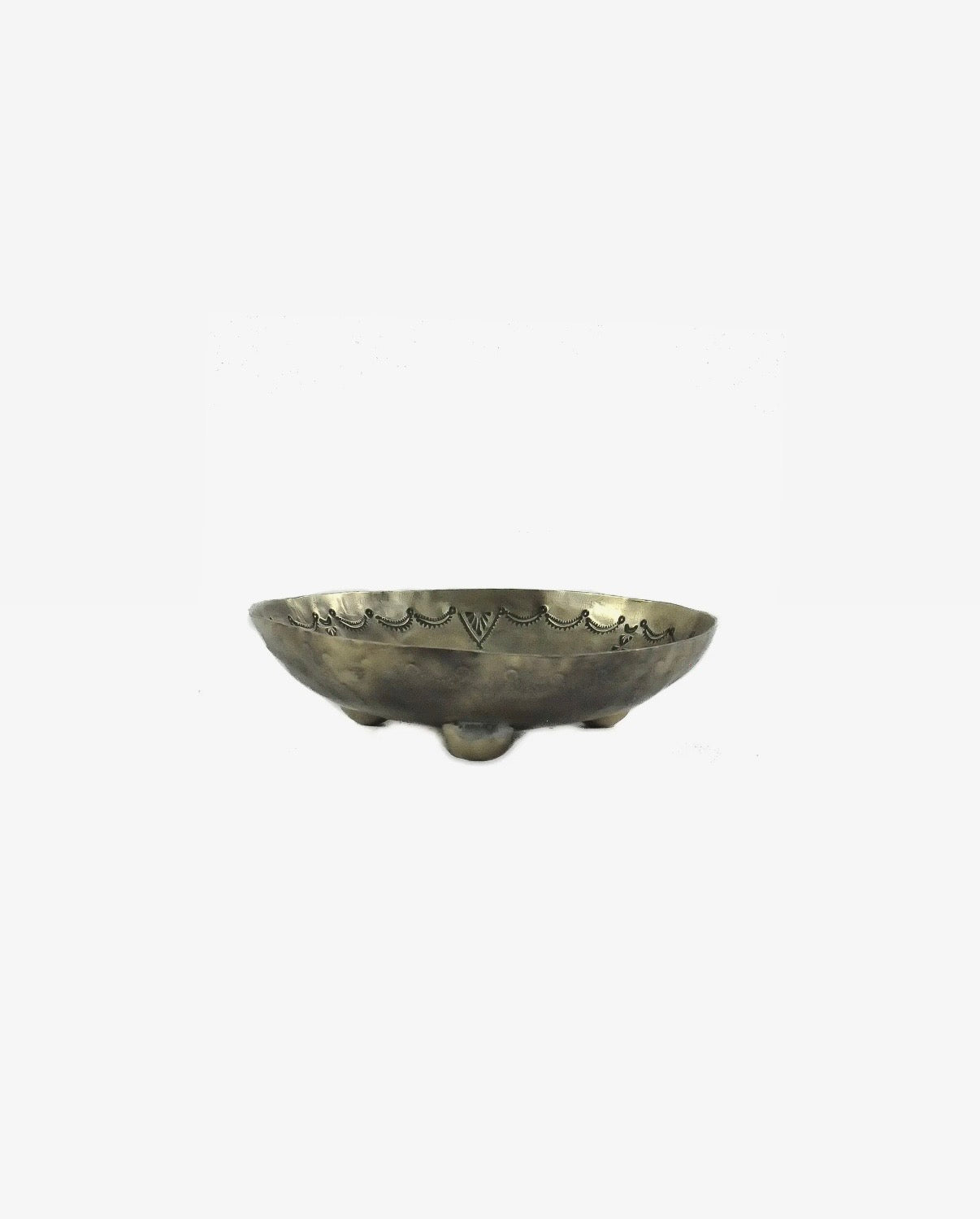 SILVER STAMPED ROUND DISH