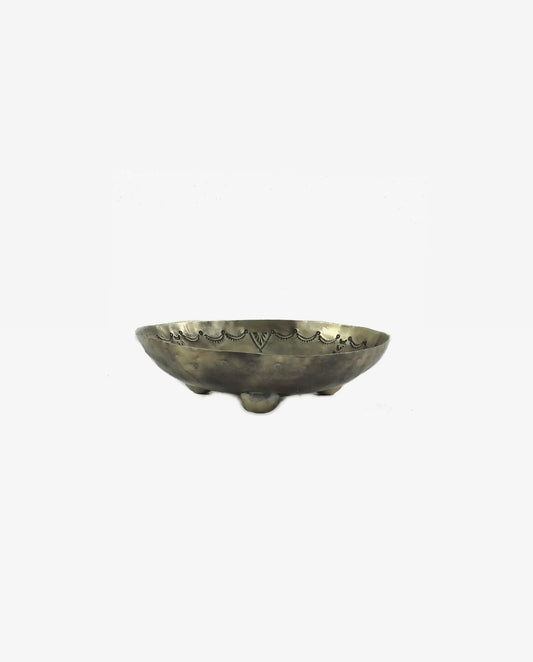 SILVER STAMPED ROUND DISH