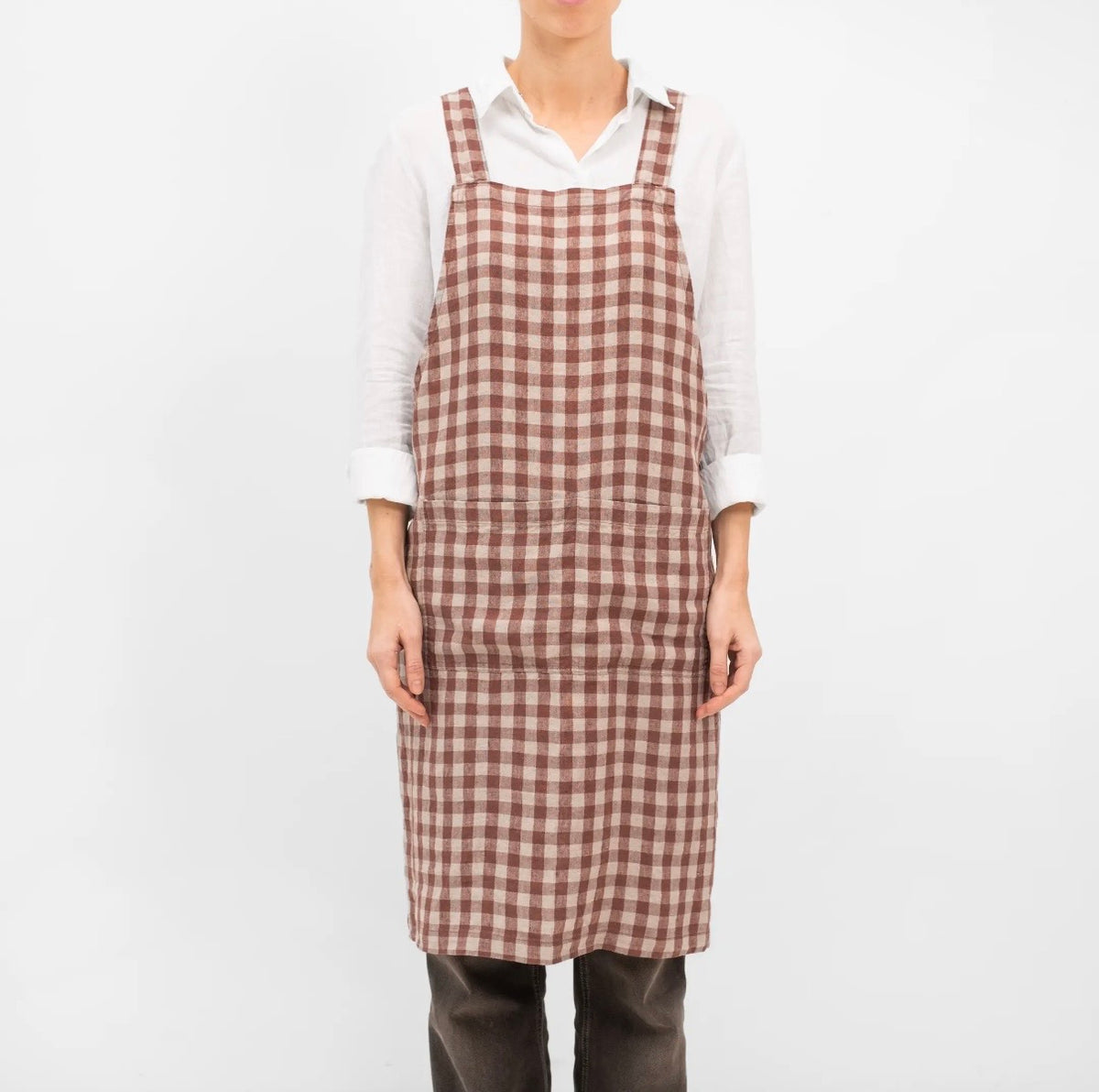 TAYLOR CHECK LINEN APRON