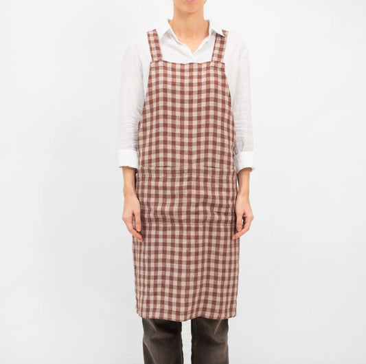 TAYLOR CHECK LINEN APRON