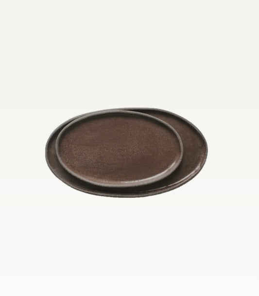 OVAL STONEWARE PLATTER Pumpernickel