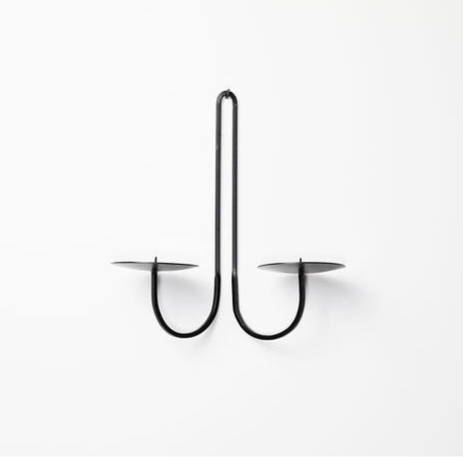 IRON DOUBLE ARM CANDLE HOLDER