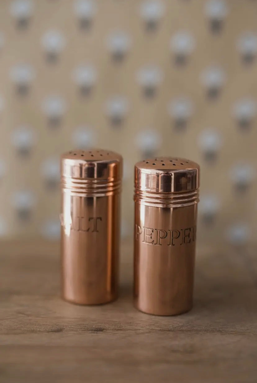 COPPER SALT & PEPPER SHAKERS