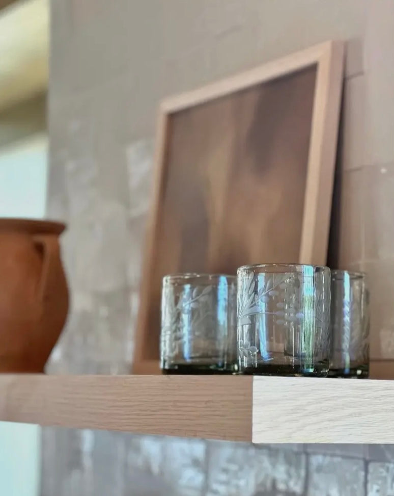 HANDBLOWN ETCHED TUMBLER