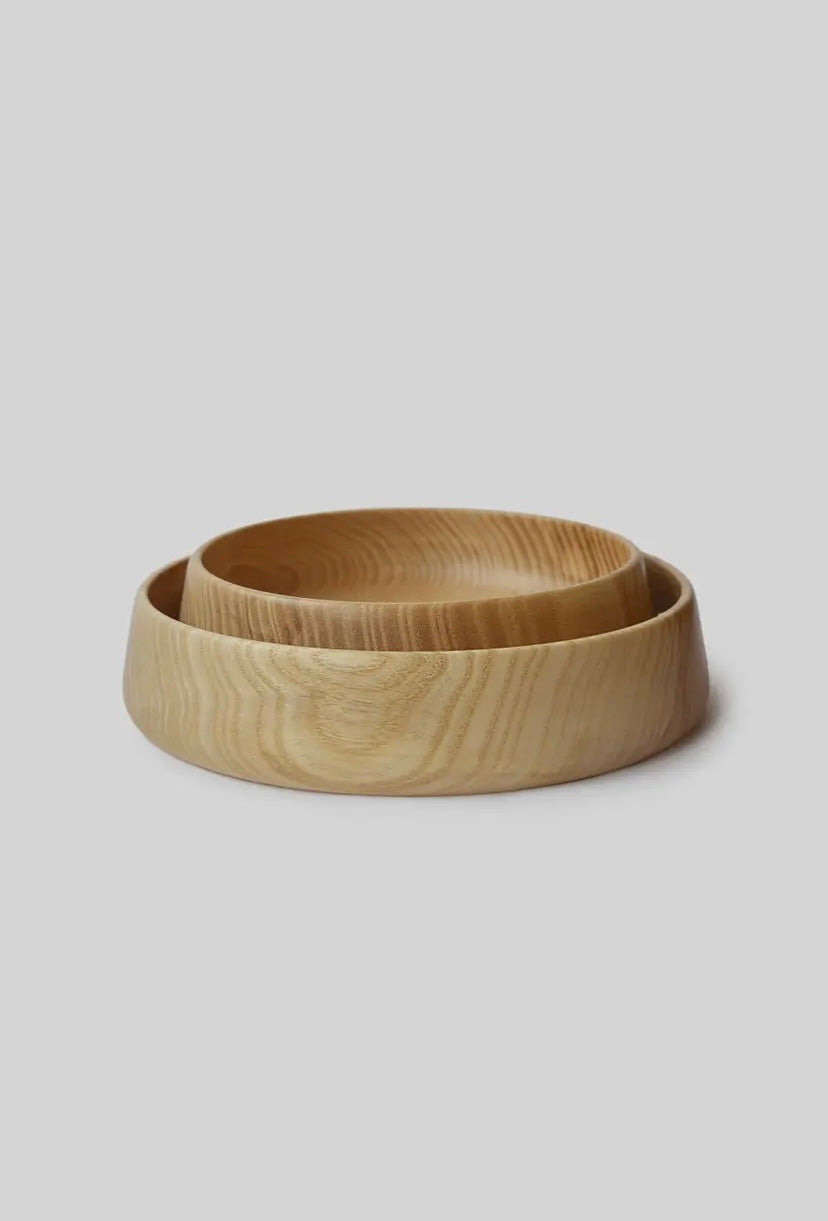 HAND CARVED ASH WOOD CATCHALL BOWL