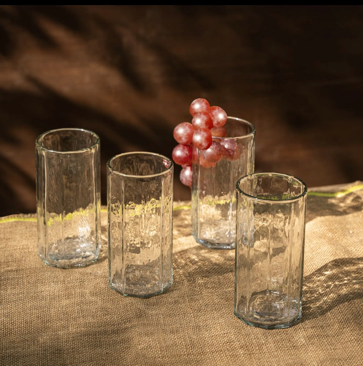 BEVEL PEBBLED HIGHBALL GLASS