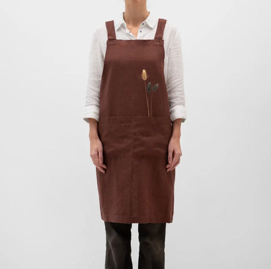 LINEN APRON Mocha