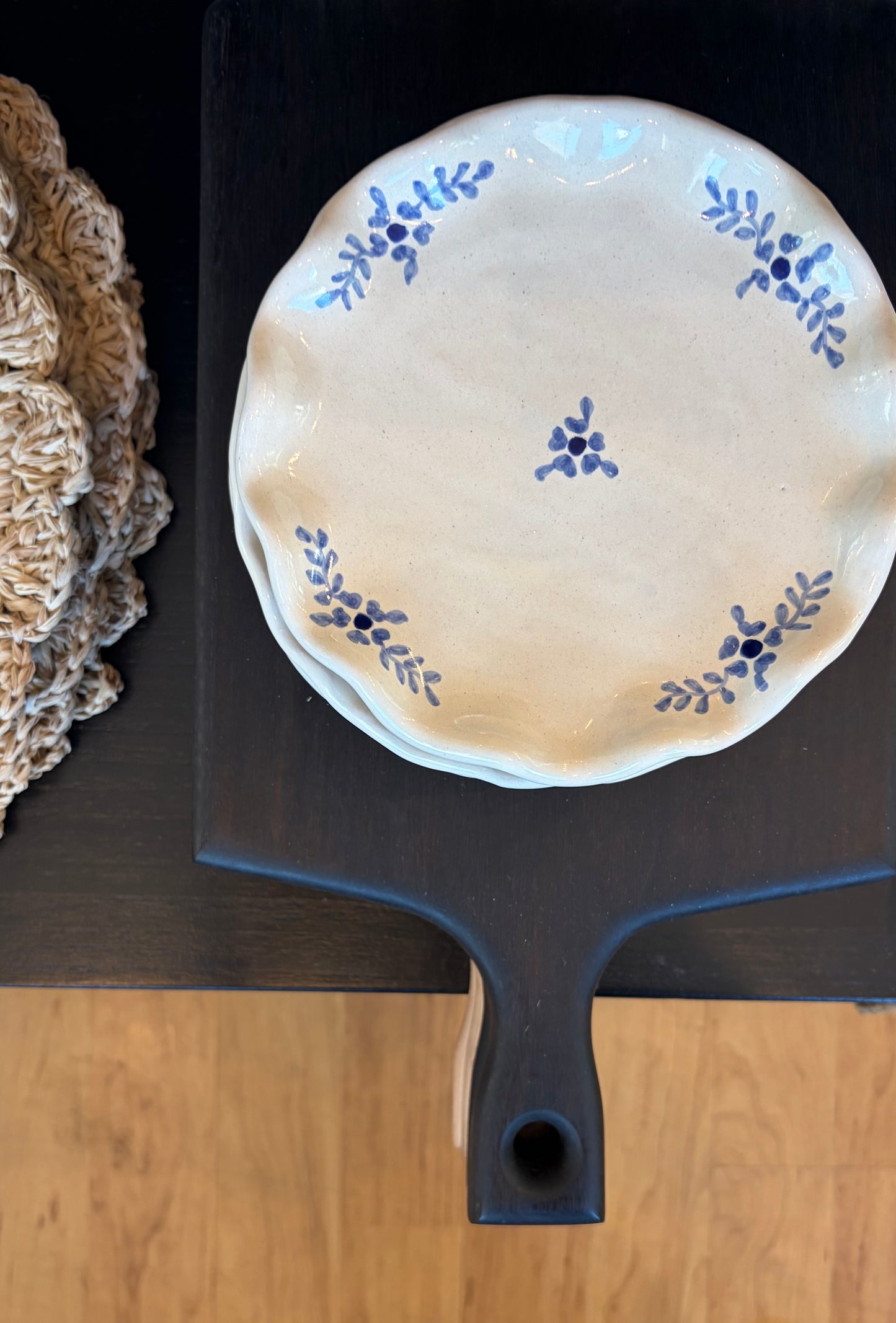 FLORA HAND PAINTED DESSERT PLATE