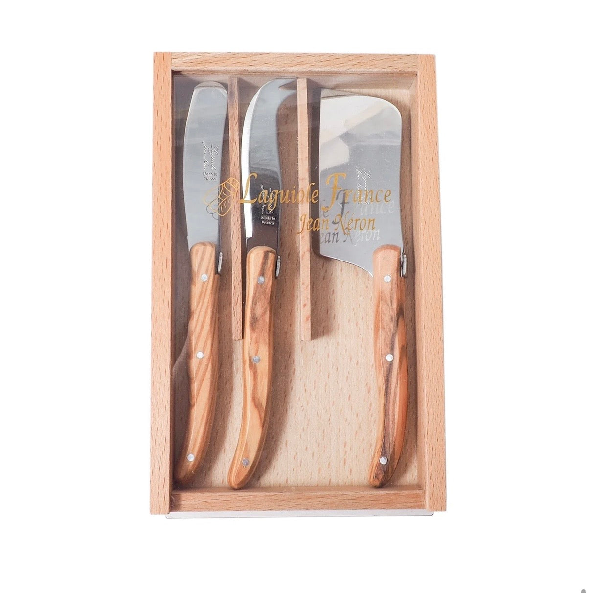 LAGUIOLE MINI CHEESE KNIVES Olive Wood