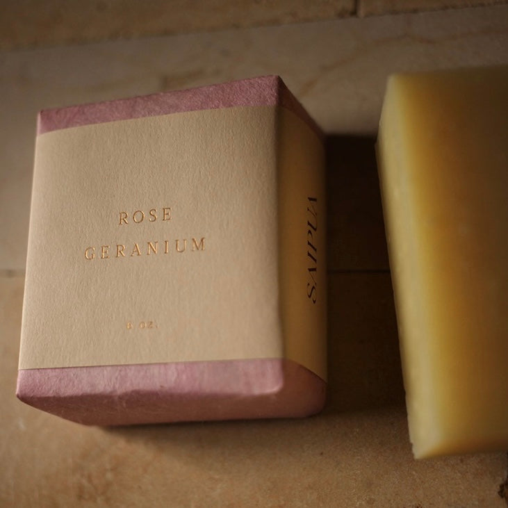 ROSE GERANIUM BAR SOAP  Saipua