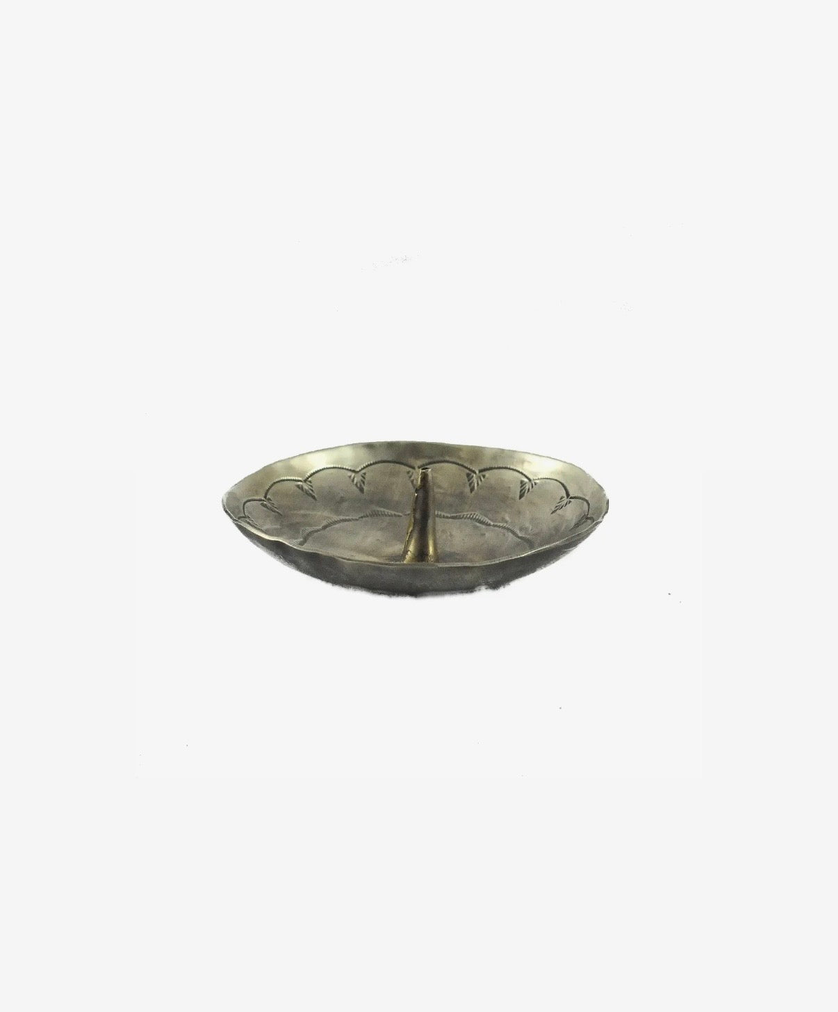SILVER STAMPED INCENSE HOLDER