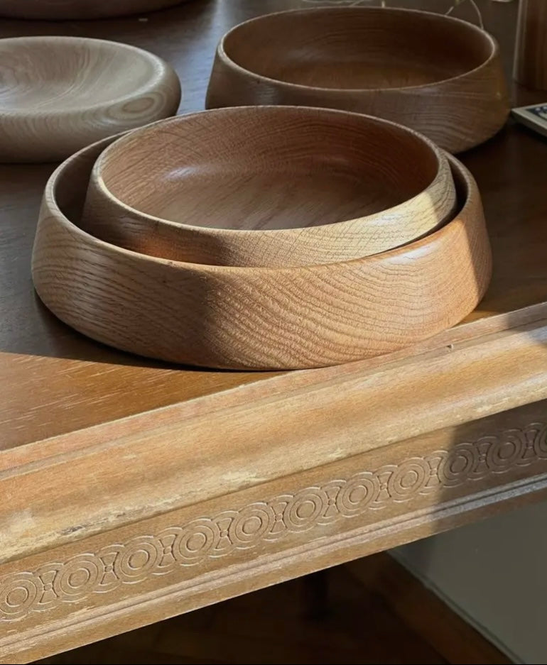 HAND CARVED ASH WOOD CATCHALL BOWL