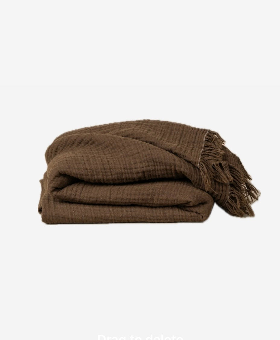 ENES THROW BLANKET Chocolate