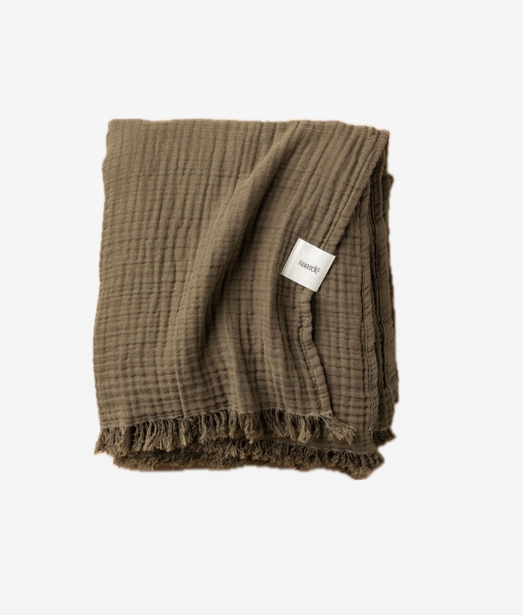 ENES THROW BLANKET Olive
