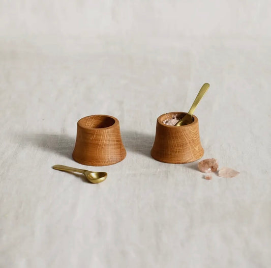 OAK PINCH BOWL w/SPOON